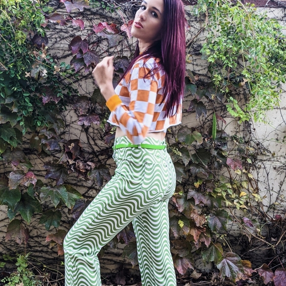 NWT Y2K High Waisted Ripple Streetwear Winter Pants S: S-M - Picture 8 of 12